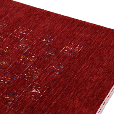 Red Tribal Geometrical Design Wool Area Rug