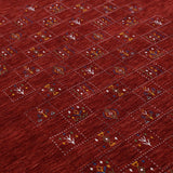 Red Tribal Geometrical Design Wool Area Rug