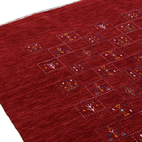 Red Tribal Geometrical Design Wool Area Rug