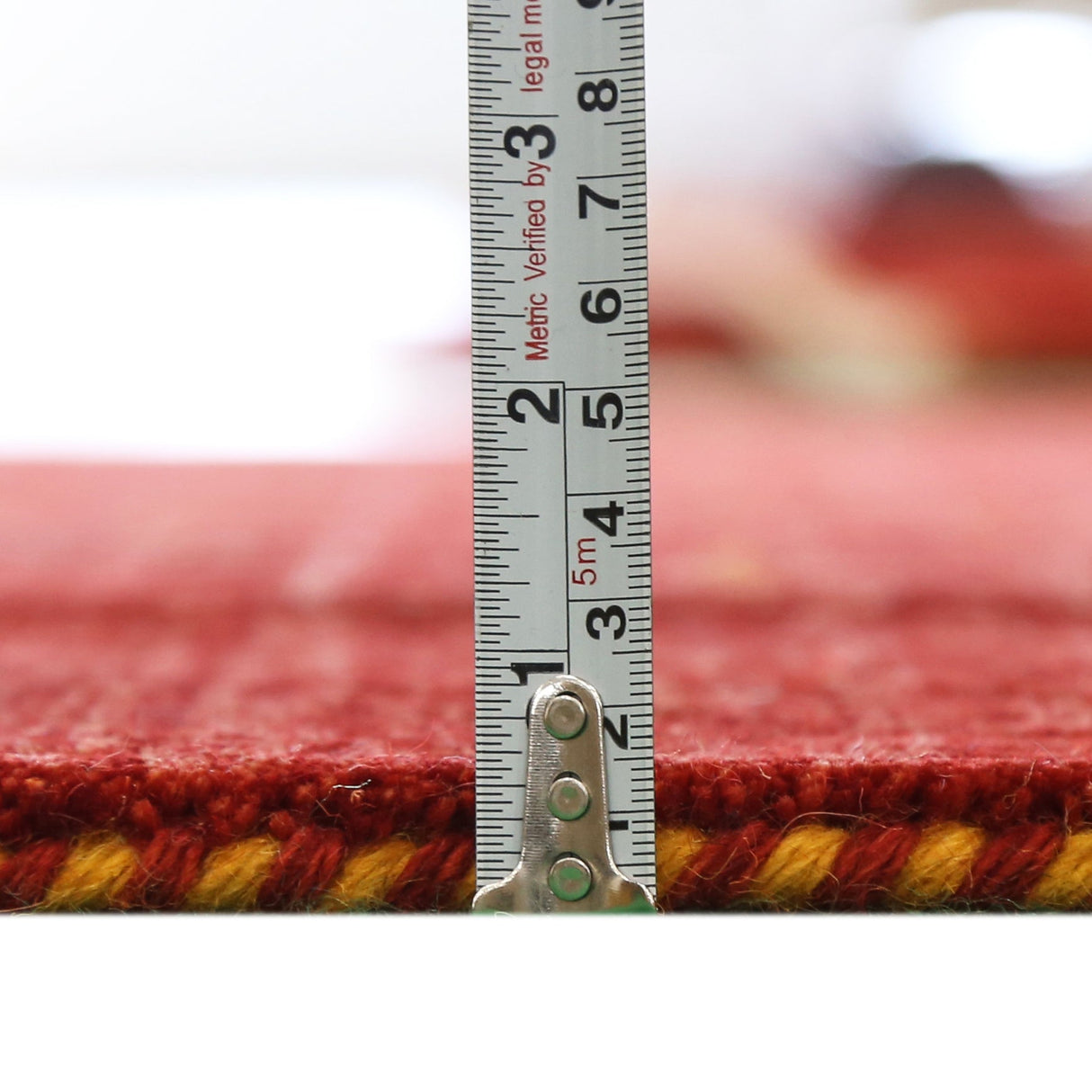Red Tribal Geometrical Design Wool Area Rug