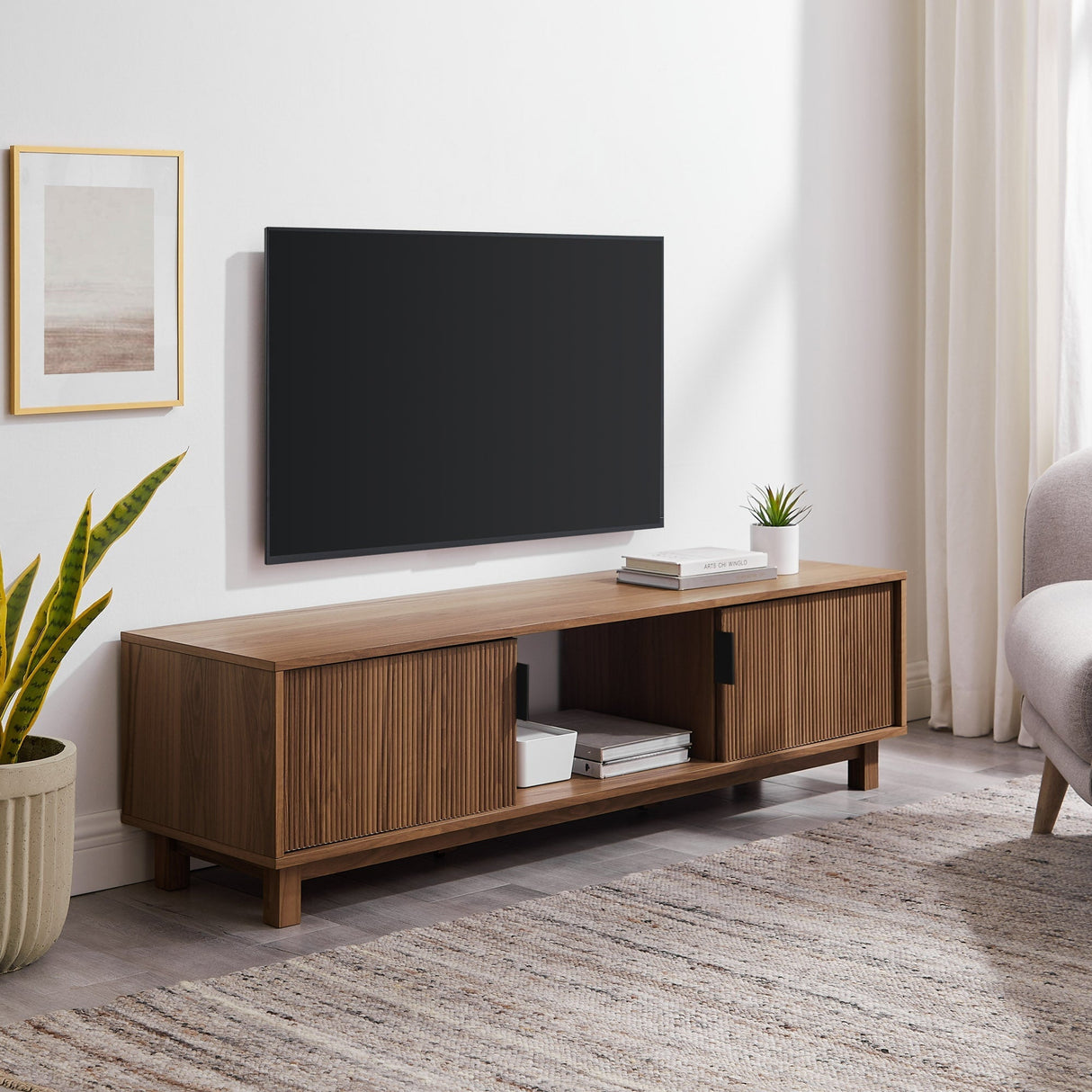 Reema Arundo Scandinavian Reeded TV Stand-Entertainment-Parc Decor
