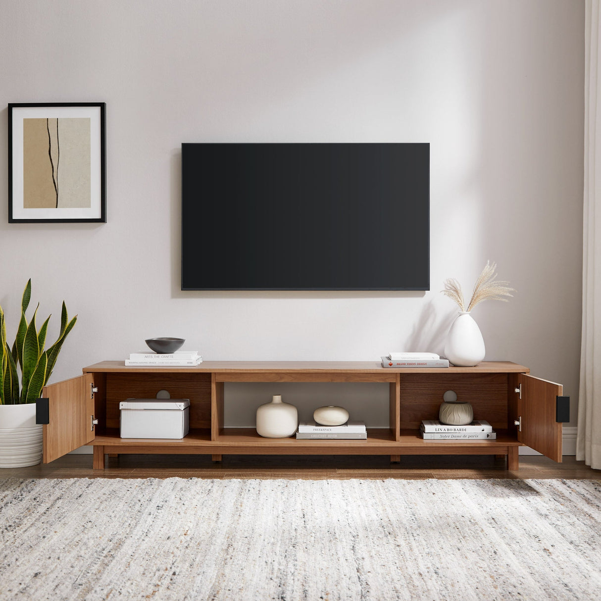 Reema Arundo Scandinavian Reeded TV Stand-Entertainment-Parc Decor