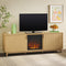 Reema Scandinavian 70" Modern Reeded TV Stand with Freestanding Electric Fireplace-Fireplace-Parc Decor