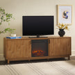 Reema Scandinavian 70" Modern Reeded TV Stand with Freestanding Electric Fireplace-Fireplace-Parc Decor
