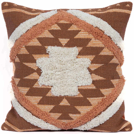 Reeves Orange Diamond Textured Throw Pillow-Throw Pillows-Parc Decor