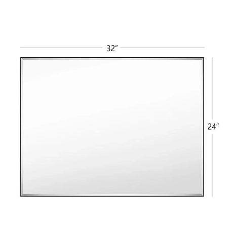 Reflections Sleek Modern Black Aluminum Framed Beveled Wall Mirror
