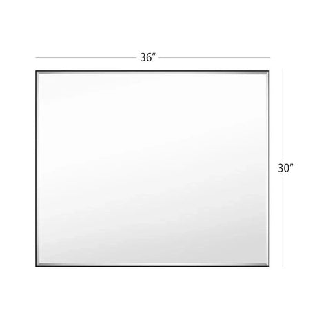 Reflections Sleek Modern Black Aluminum Framed Beveled Wall Mirror