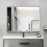 Reflections Sleek Modern Black Aluminum Framed Beveled Wall Mirror