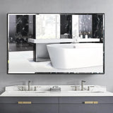 Reflections Sleek Modern Black Aluminum Framed Beveled Wall Mirror-镜子-Parc Decor