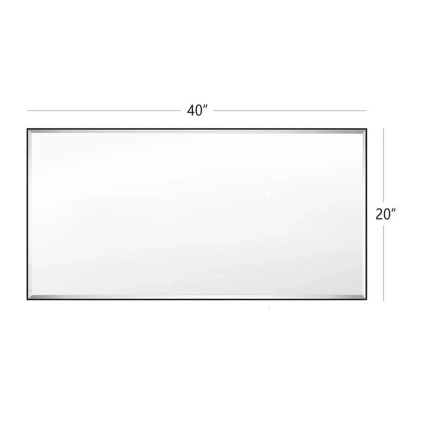 Reflections Sleek Modern Black Aluminum Framed Beveled Wall Mirror-镜子-Parc Decor