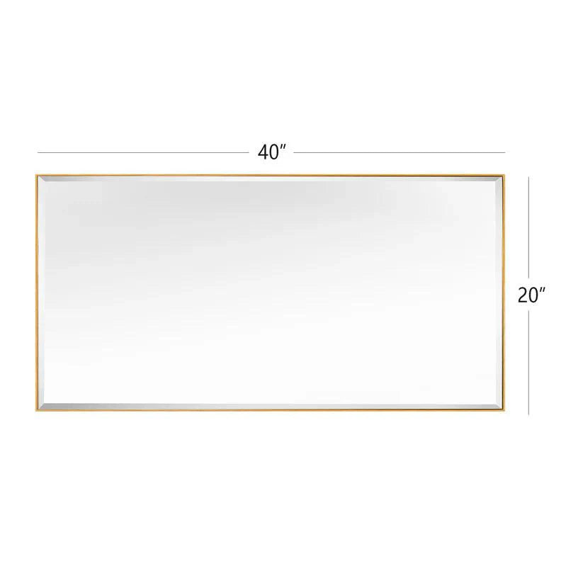 Reflections Sleek Modern Black Aluminum Framed Beveled Wall Mirror-镜子-Parc Decor