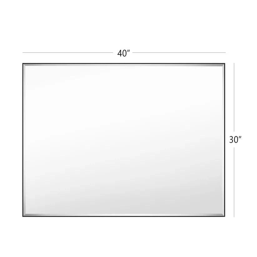 Reflections Sleek Modern Black Aluminum Framed Beveled Wall Mirror-镜子-Parc Decor