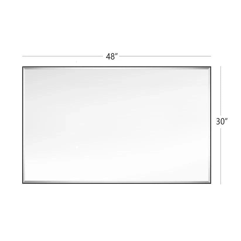 Reflections Sleek Modern Black Aluminum Framed Beveled Wall Mirror-镜子-Parc Decor