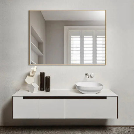 Reflections Sleek Modern Black Aluminum Framed Wall Mirror