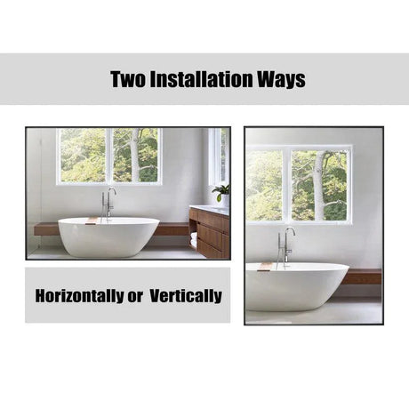 Reflections Sleek Modern Black Aluminum Framed Wall Mirror