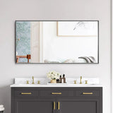 Reflections Sleek Modern Black Aluminum Framed Wall Mirror