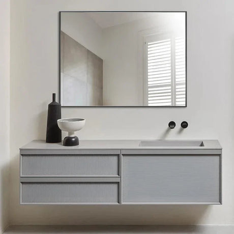 Reflections Sleek Modern Black Aluminum Framed Wall Mirror