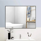 Reflections Sleek Modern Black Aluminum Framed Wall Mirror-镜子-Parc Decor