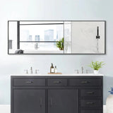 Reflections Sleek Modern Black Aluminum Framed Wall Mirror-镜子-Parc Decor