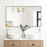 Reflections Sleek Modern Black Aluminum Framed Wall Mirror-镜子-Parc Decor