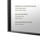 Reflections Sleek Modern Black Aluminum Framed Wall Mirror-镜子-Parc Decor
