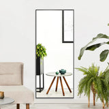 Reflections Sleek Modern Black Aluminum Framed Wall Mirror-镜子-Parc Decor