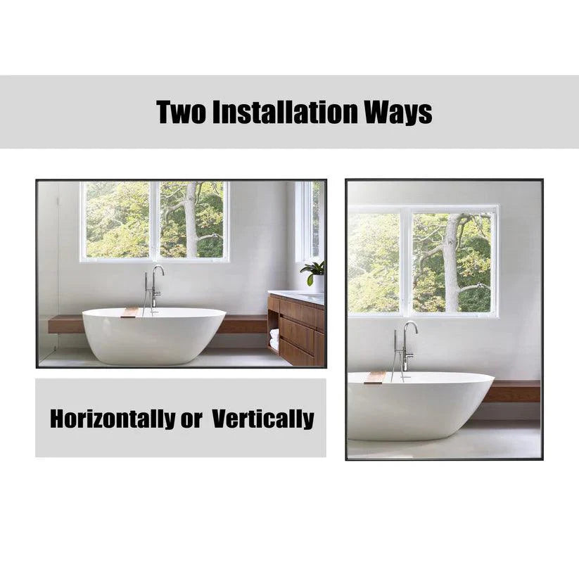 Reflections Sleek Modern Black Aluminum Framed Wall Mirror-镜子-Parc Decor