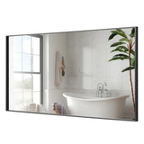 Reflections Sleek Modern Black Aluminum Framed Wall Mirror-镜子-Parc Decor