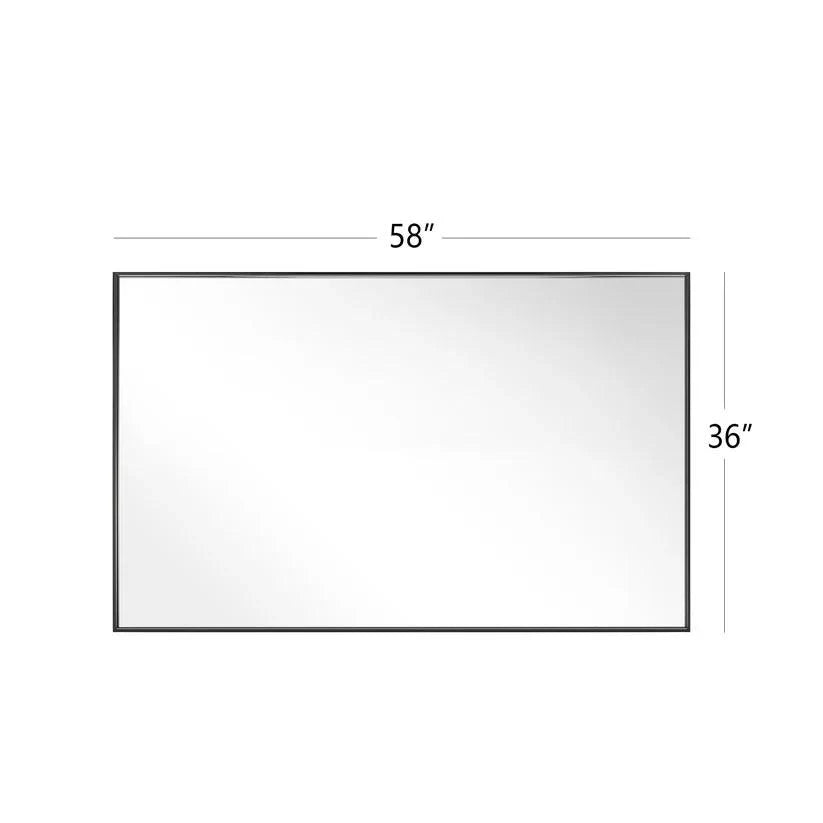 Reflections Sleek Modern Black Aluminum Framed Wall Mirror-镜子-Parc Decor