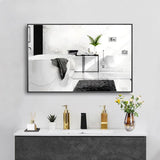 Reflections Sleek Modern Black Aluminum Framed Wall Mirror-镜子-Parc Decor