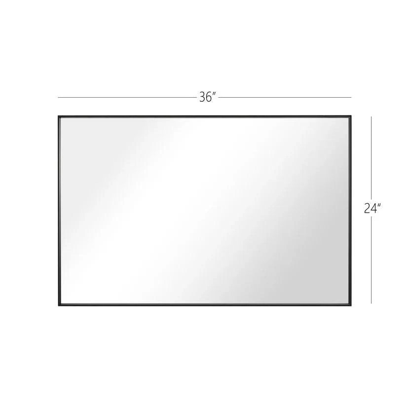 Reflections Sleek Modern Black Aluminum Framed Wall Mirror-镜子-Parc Decor
