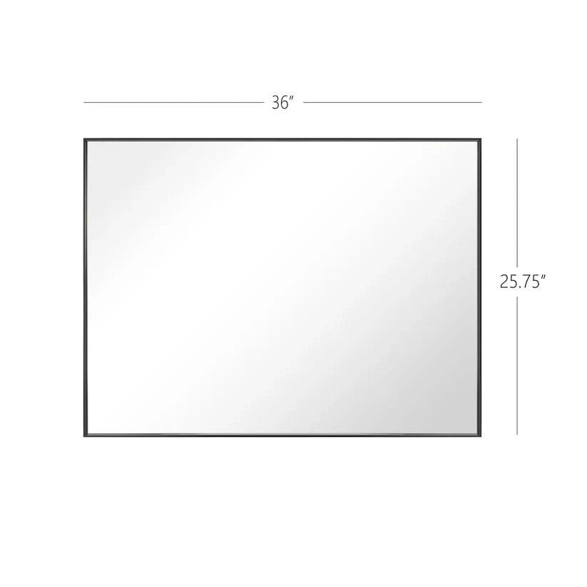 Reflections Sleek Modern Black Aluminum Framed Wall Mirror-镜子-Parc Decor