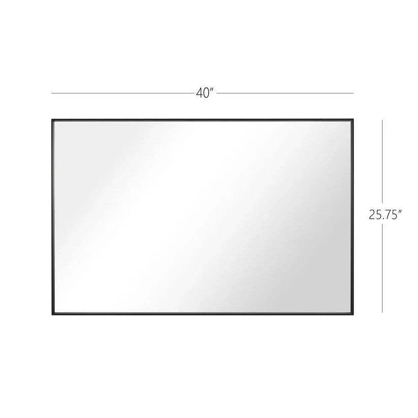 Reflections Sleek Modern Black Aluminum Framed Wall Mirror-镜子-Parc Decor