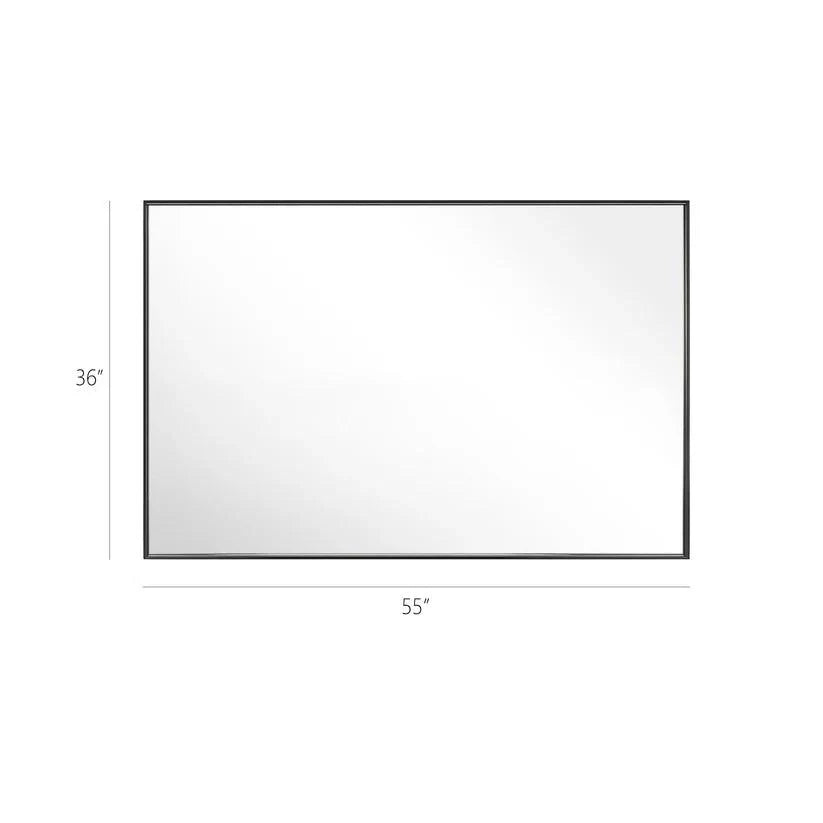 Reflections Sleek Modern Black Aluminum Framed Wall Mirror-镜子-Parc Decor