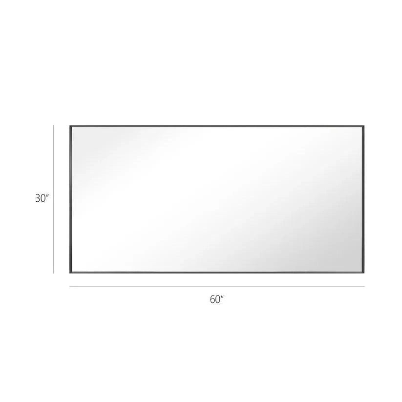 Reflections Sleek Modern Black Aluminum Framed Wall Mirror-镜子-Parc Decor