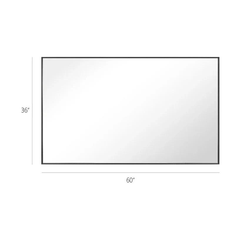 Reflections Sleek Modern Black Aluminum Framed Wall Mirror-镜子-Parc Decor
