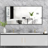 Reflections Sleek Modern Black Aluminum Framed Wall Mirror-镜子-Parc Decor