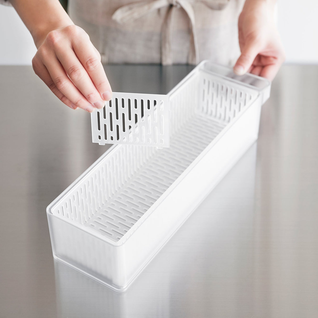 Refrigerator Colander with Lid & Divider