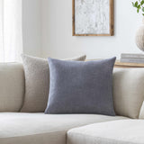 Reijo Gray&Blue Linen Look Accent Pillow-Throw Pillows-Parc Decor