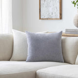 Reijo Silver&Blue Linen Look Accent Pillow-Throw Pillows-Parc Decor