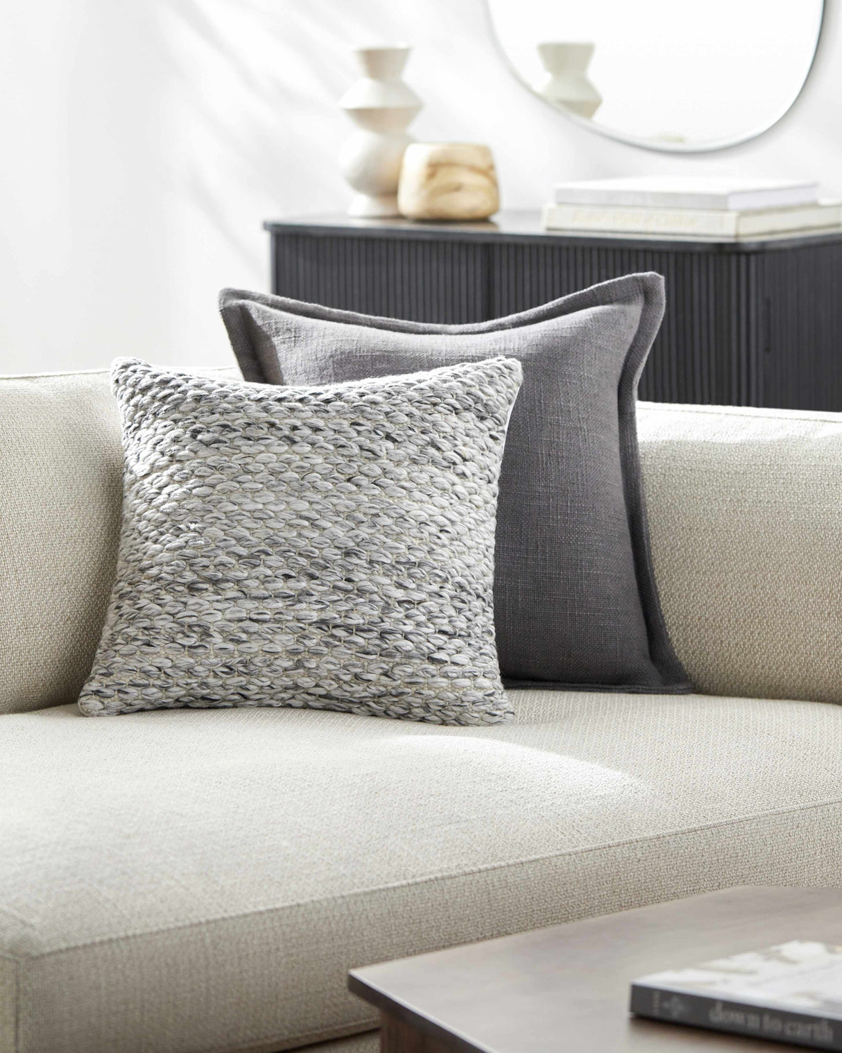 Renny Cozy Textured Throw Pillow-Throw Pillows-Parc Decor