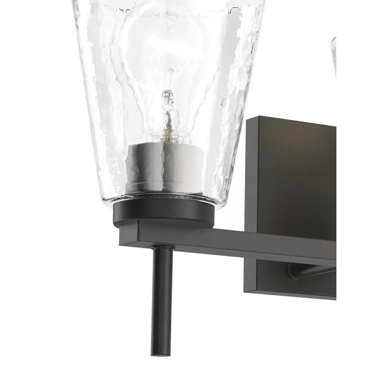 Renslow 21"W 3-Light Bath Vanity Light Fixture by Kichler Black Finish with Hammered Glass Shades