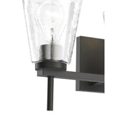 Renslow 21"W 3-Light Bath Vanity Light Fixture by Kichler Black Finish with Hammered Glass Shades