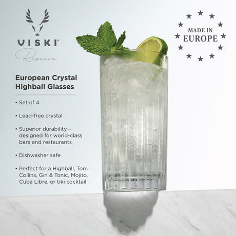 Reserve Milo Crystal Highball Glasses Set of 4