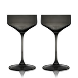 Reserve Nouveau Crystal Coupe Glasses in Smoke Set of 2