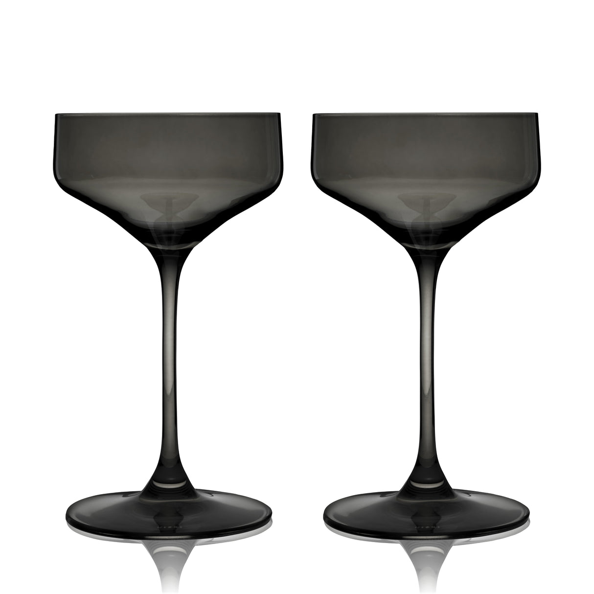 Reserve Nouveau Crystal Coupe Glasses in Smoke Set of 2-product_type::stemmed_cocktail_glasses-Parc Decor