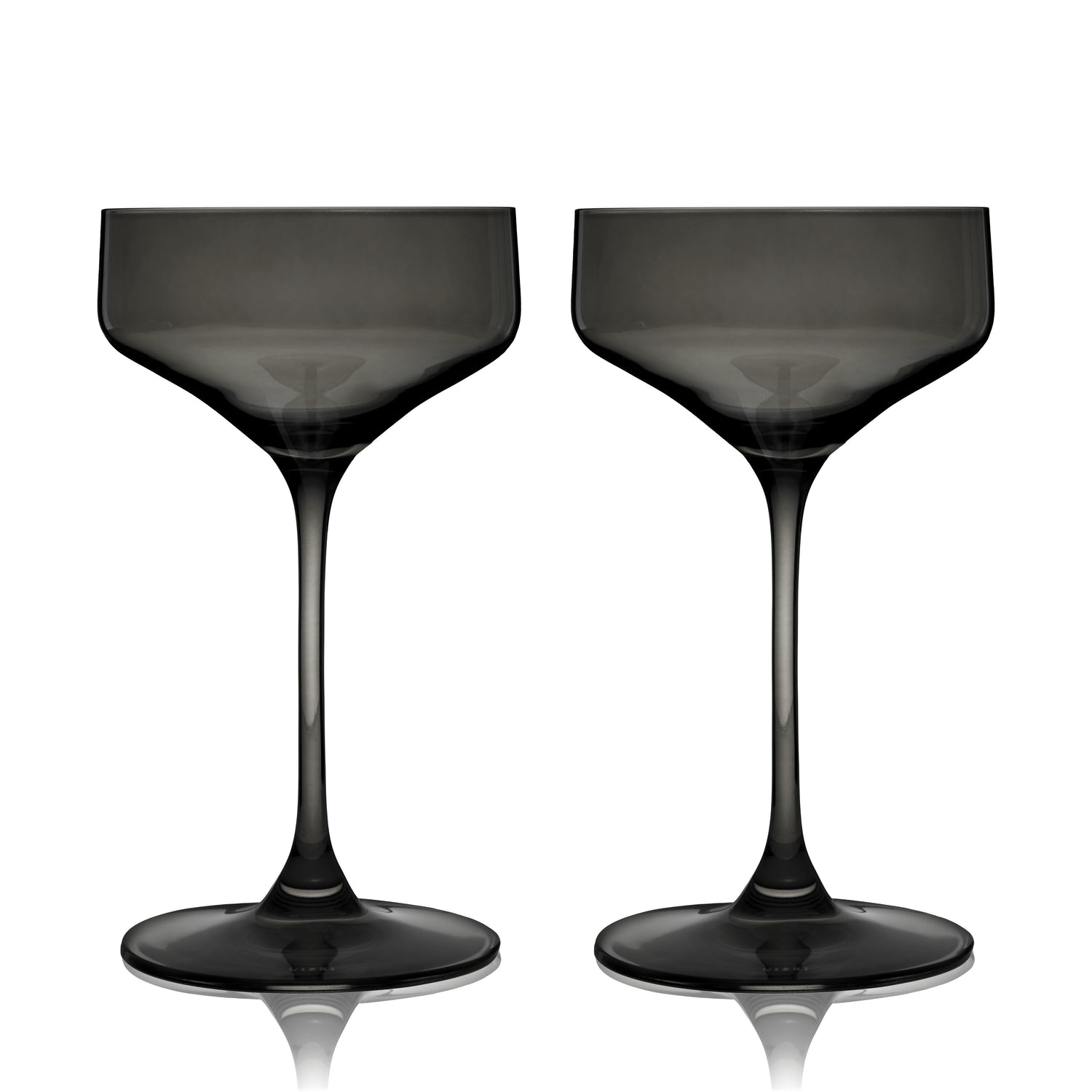 Reserve Nouveau Crystal Coupe Glasses in Smoke Set of 2-product_type::stemmed_cocktail_glasses-Parc Decor