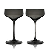 Reserve Nouveau Crystal Coupe Glasses in Smoke Set of 2-product_type::stemmed_cocktail_glasses-Parc Decor