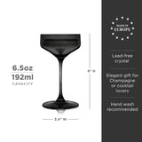 Reserve Nouveau Crystal Coupe Glasses in Smoke Set of 2-product_type::stemmed_cocktail_glasses-Parc Decor