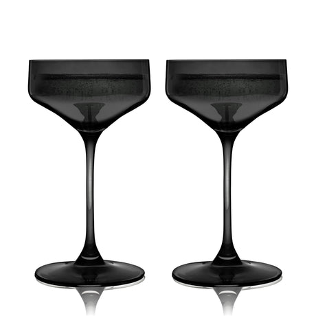 Reserve Nouveau Crystal Coupe Glasses in Smoke Set of 2-product_type::stemmed_cocktail_glasses-Parc Decor